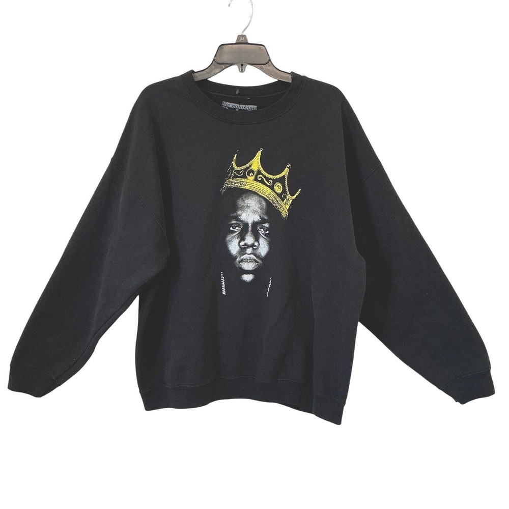 The Notorious BIG Biggie Smalls Crown Graphic Sweatshirt XL Black Crewneck Rap